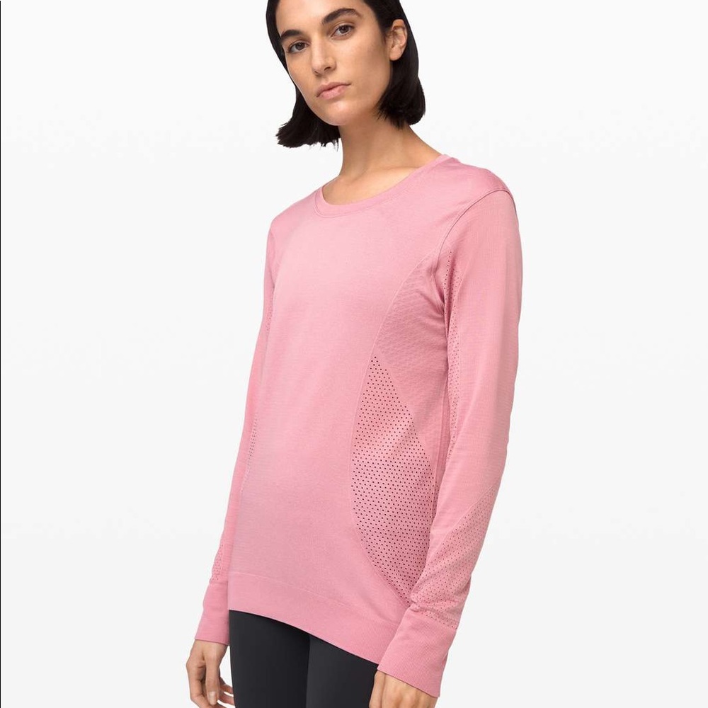 Lululemon Breeze By Fusion Long Sleeve Pink Taupe